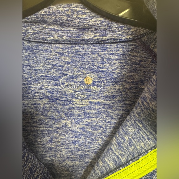 Tangerine Heathered Blue Pullover with Neon Trim - Picture 5 of 5